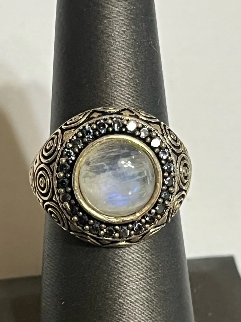 Moonstone Blue Topaz Ring